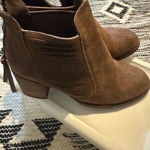 Women's Tan Suede Ankle Boots by Baske